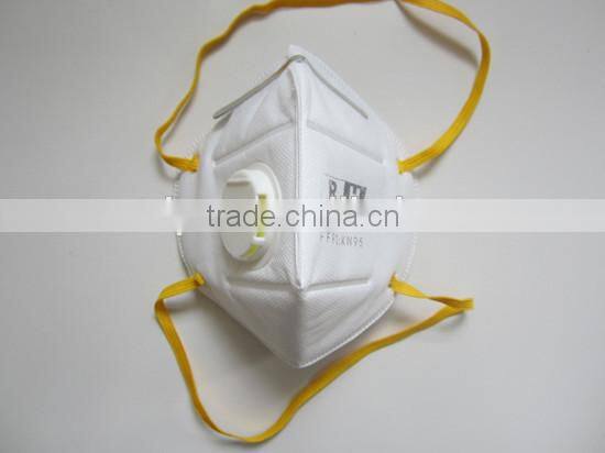 Folded N95 face mask with active carbon