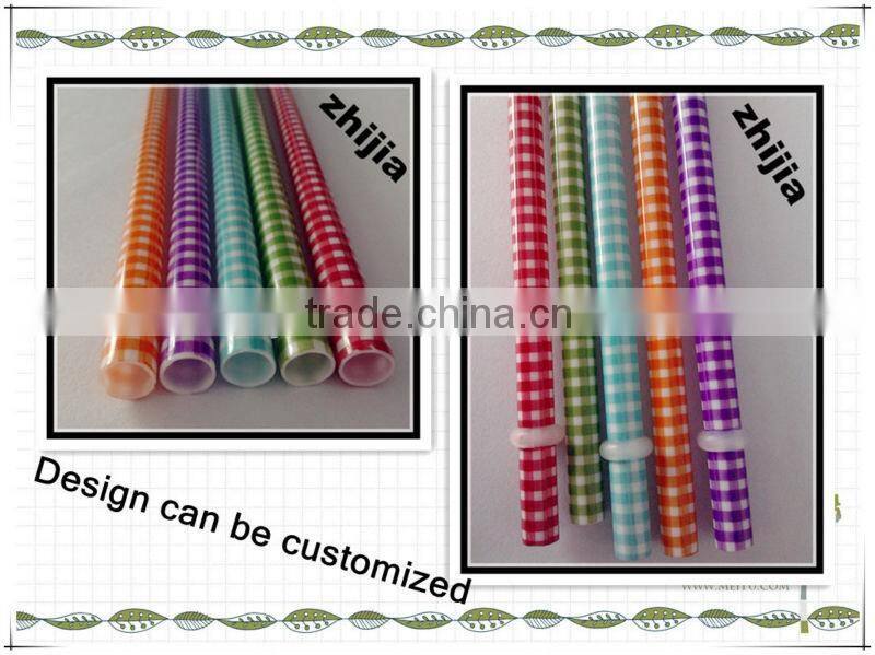 Colorful hard plastic decorative drinking straws