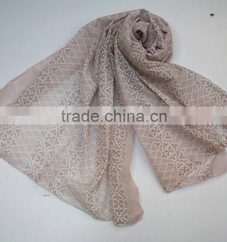 2016 lace cotton scarf hot selling