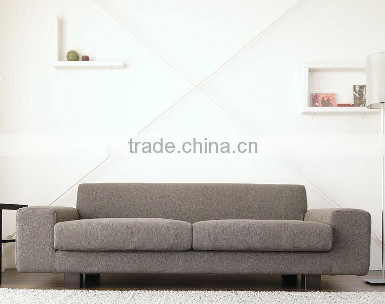 Simple Design Fabric Scatter Back Three Seat Sofa