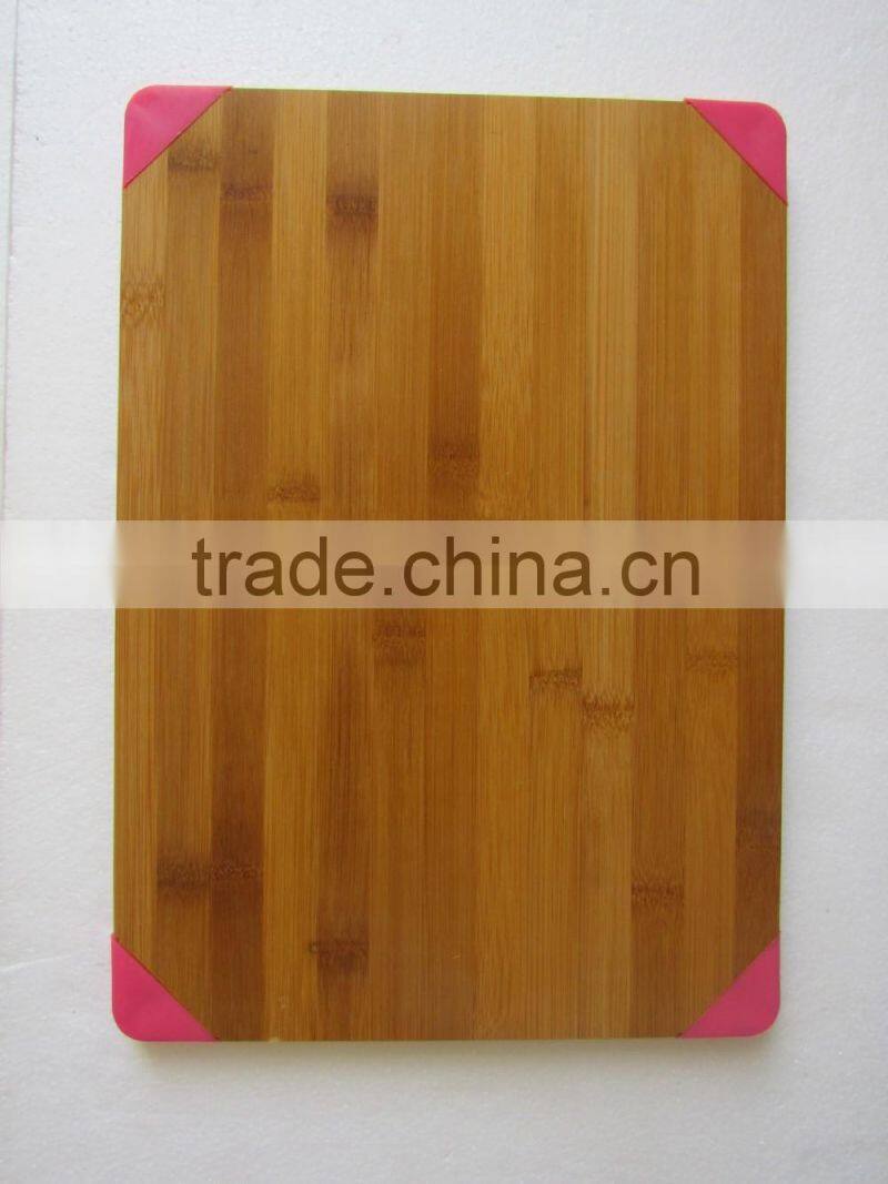 Bamboo Wooden Silicon rings Chopping board/block set,kitchen cutting board,sedex christmas