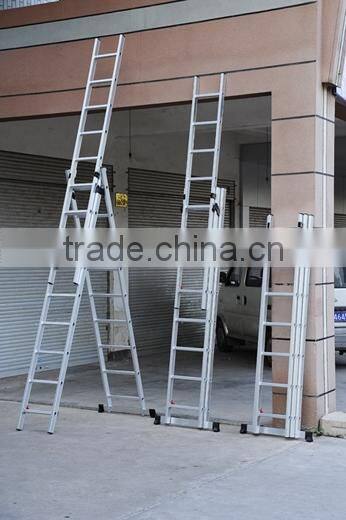 Adjustable Aluminium 3-section ladder Extension ladder EN131