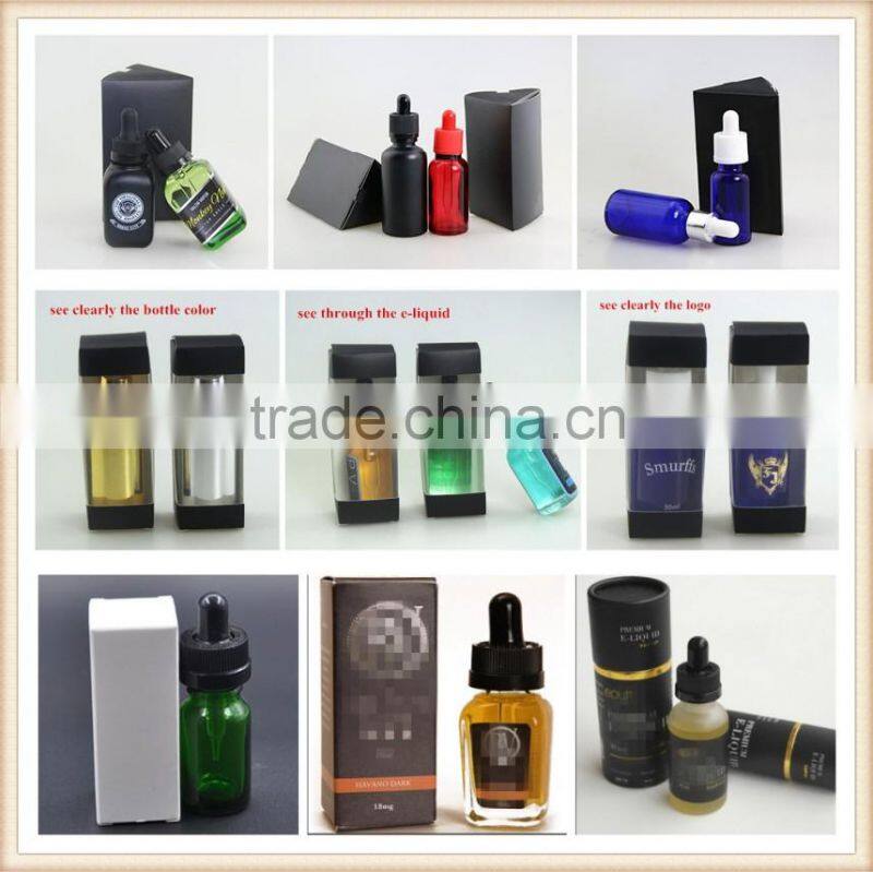 child proof e-liquid glass bottles 30ml clear e juice bottle dropper with paper tube packaging