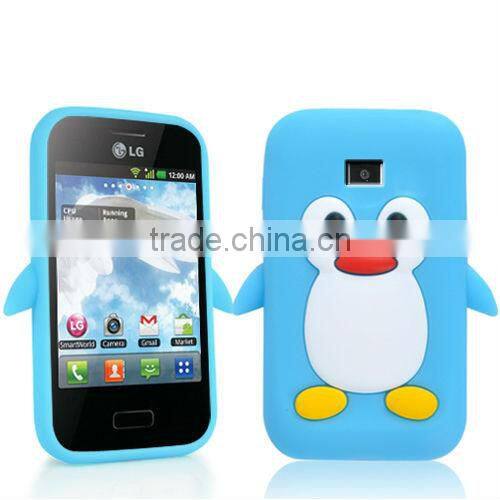 PENGUIN SILICONE SKIN Mobile Phone Case COVER FOR LG Optimus L3 E400