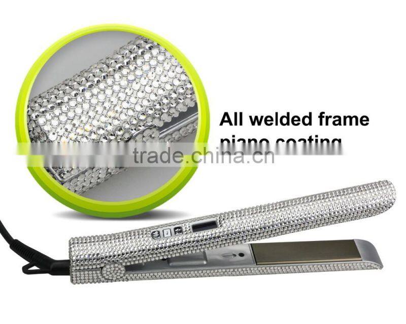 LCD digital display Bling crystal hair straightener
