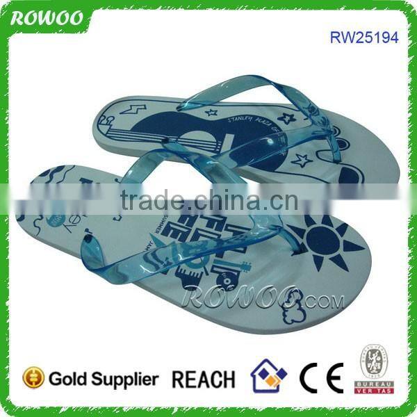 Custom Design Slippers Clear Flip Flops Printed Hotel Slipper