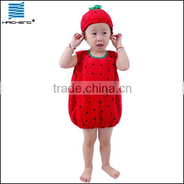 little girls fruit Strawberry costume with hat