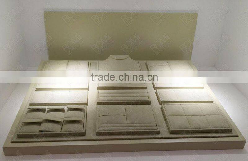 light green jewelry display wooden/suede jewellery counter display