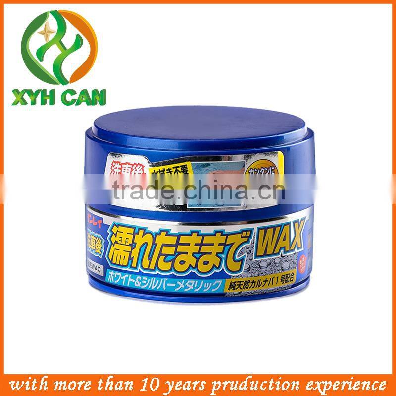 full color printed round car wax tin container,car wax can