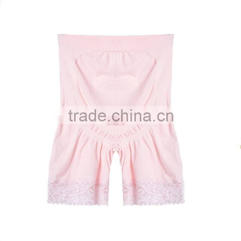 17 year Hosiery Supplier High Quality Women's Lace Seamless High Stretch Maternity Underwear Support Boyshort Panty