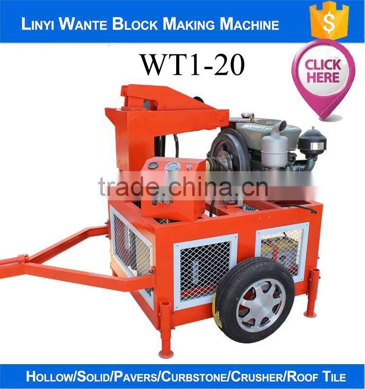 WT2-20M hot selling interlocking block machine/hydraulic pressing brick machine