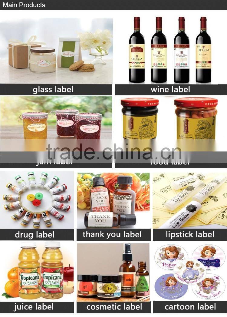 colorful printing paper logo stickers,self adhesive roll label stickers