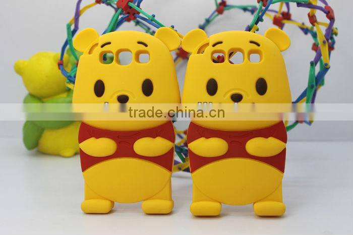 Cute Design 3D Bear silicone case for samsung galaxy s3