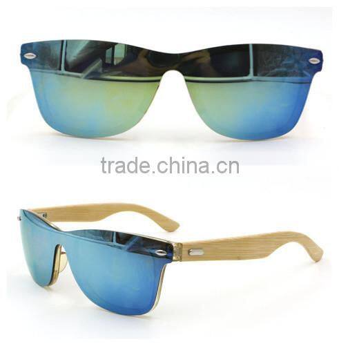 2016 hot selling mirror polarized lens wholesale wooden way leg sunglasses