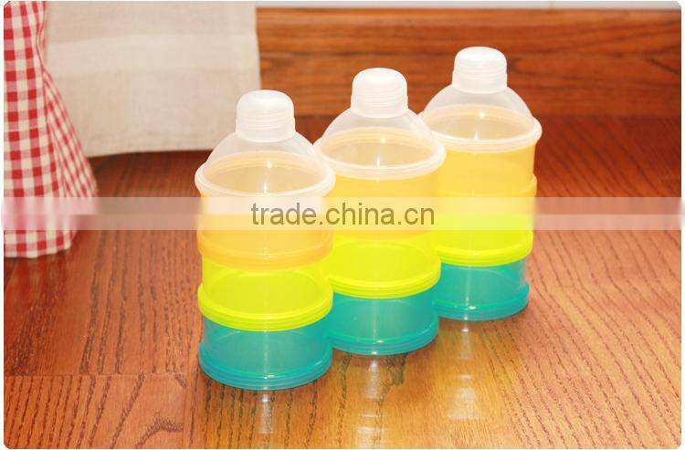 BPA free 3-layers muntifunctional baby powder milk container plastic baby milk powder box