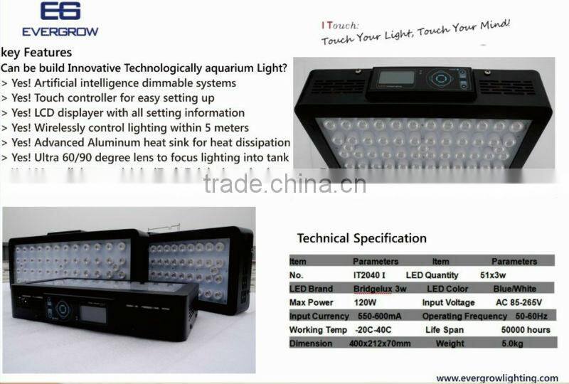 Auto dimming IT2040 55x3w aquarium led lighting coral grow