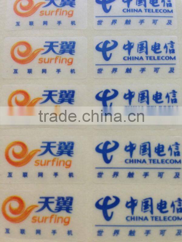professional custom design self adhesive transparent PET label