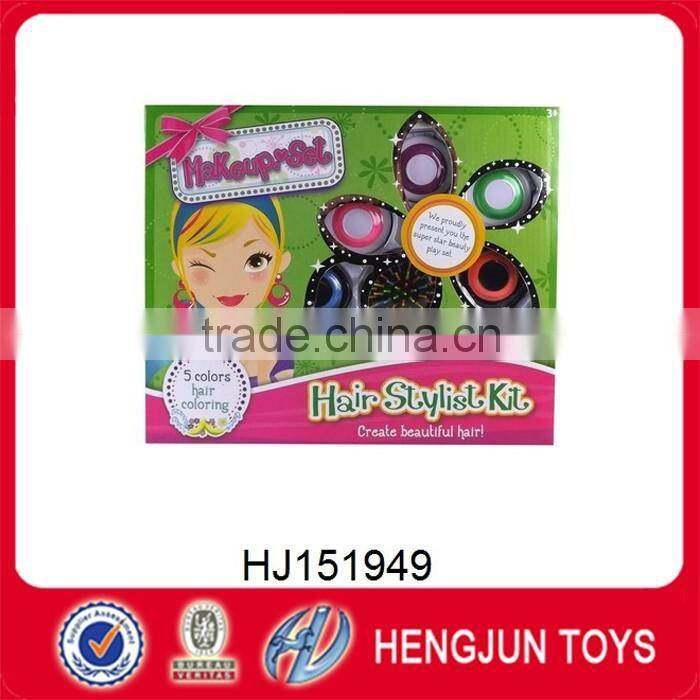 plastic make up colourful hair stylist kit cosmetic toys set wholesale for party