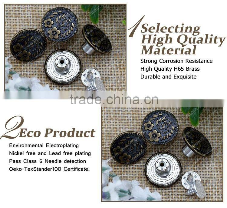 Special Design Clothing Screw Jean Button Jeans Series Jeans Button