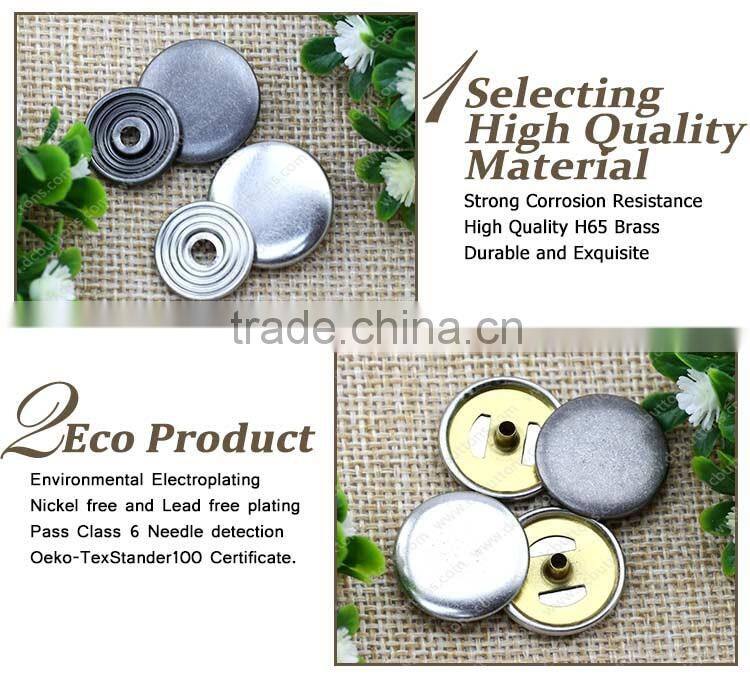 Fashion custom metal button sanps for leather