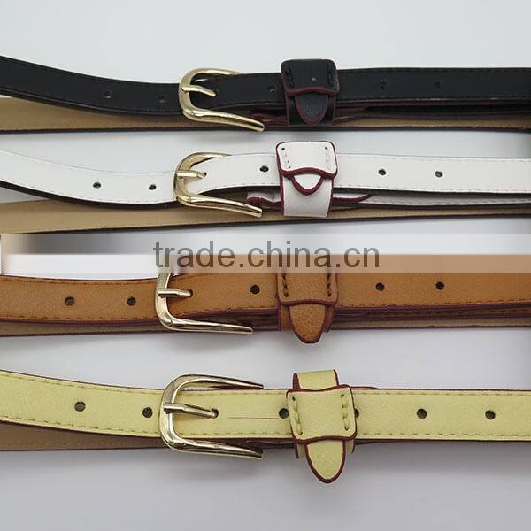 Colorful skinny women leather belt