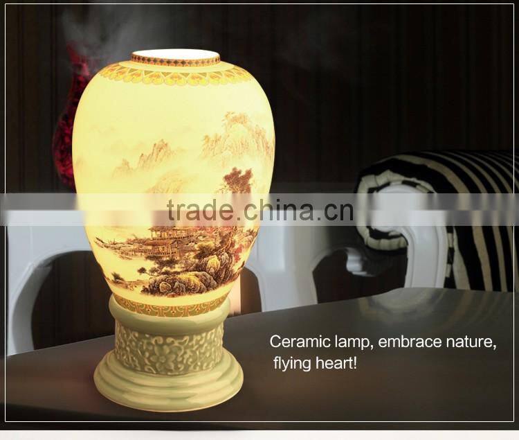 Wooden porcelain led vintage table light table lamp home decor light table