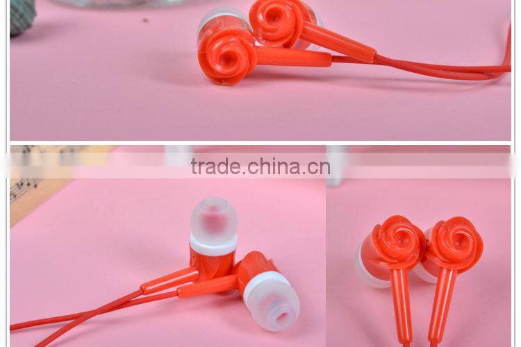 ULDUM noise isolation tone rose plastic headphone with mic for mp3 music player