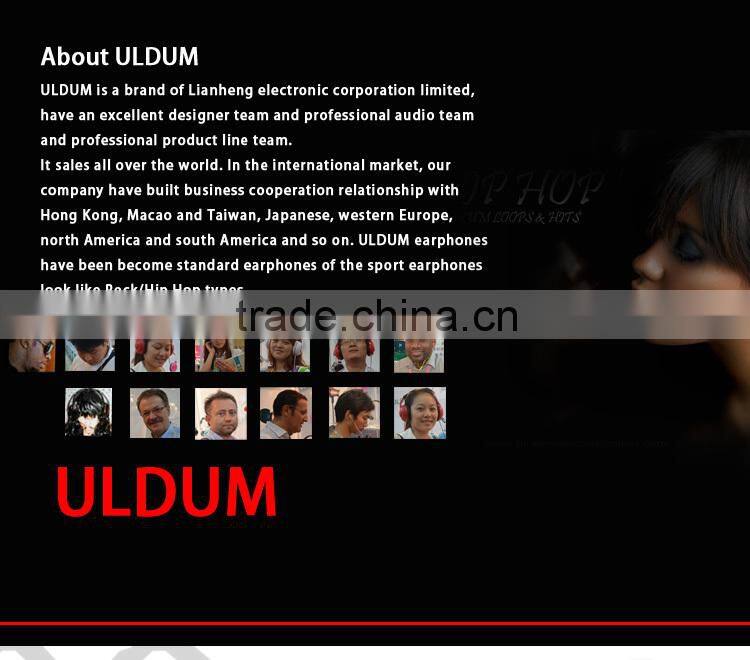 ULDUM clear sound stereo cute cheap handsfree mp3 player earphone