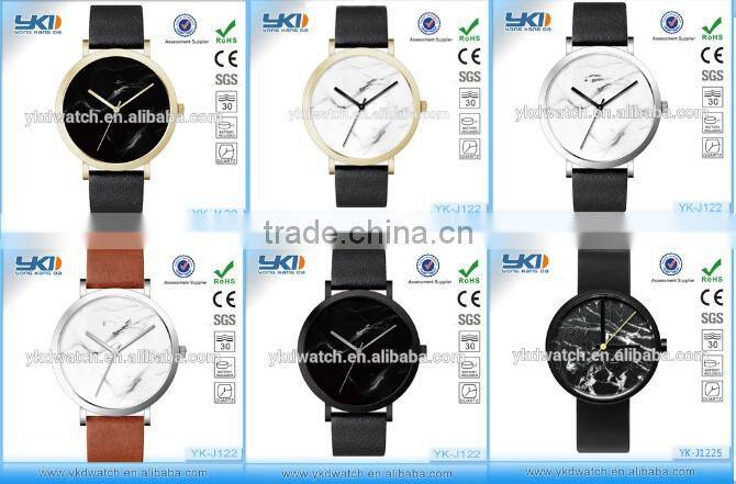 2016 Custom vogue horse marble design steel bezel minimalist watch men with quartz movement
