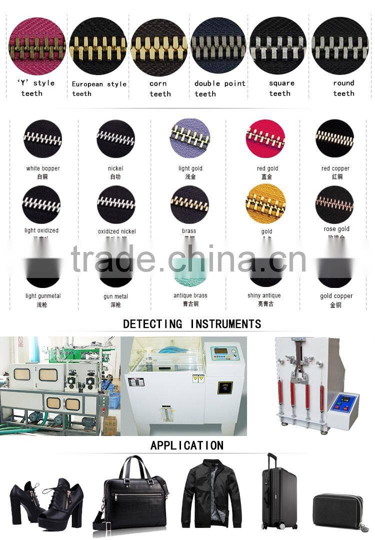 Retail any color fabric 45 cm large zipper chain with metal zipper head