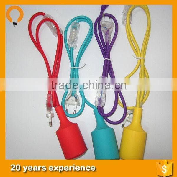 Plastic wire lamp holder,switch,european plug adaptor European plug line