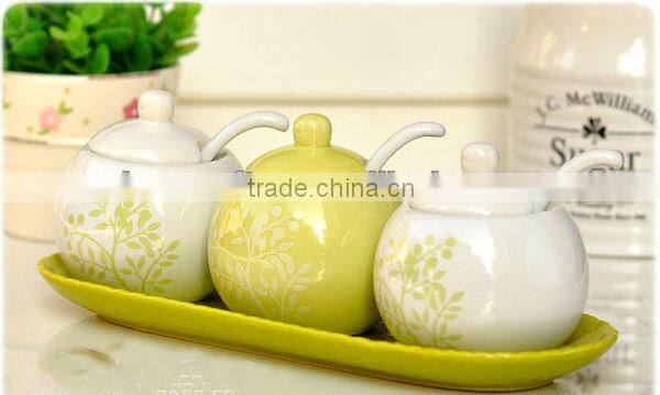 ceramic canister set with ceramic plate