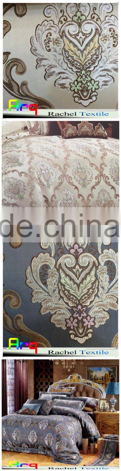 New classic jacquard high class star hotel bed sets, bedspread matching curtain, pillow fabric