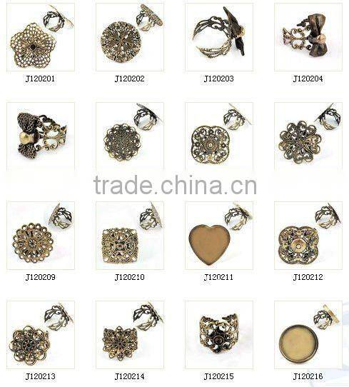 Vintage Adjustable Rings Settings without Stones