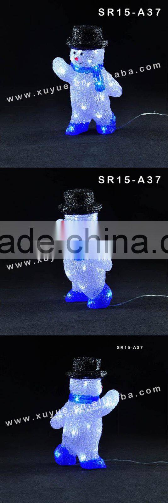 Animated Acrylic figure LED christmas snowman decoration