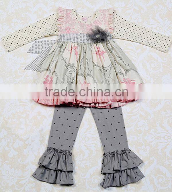 2015 autumn Thanksgiving Girls cotton persnickety, Giggle Moon remake outfits