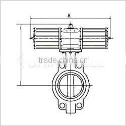 simple structure Pneumatic Butterfly Valve