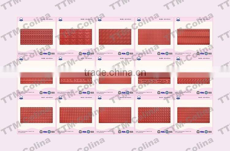 Large size embossed cake side silicone relief baking mat