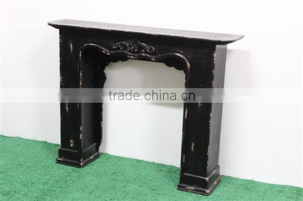 Vintage white resin wood fireplace
