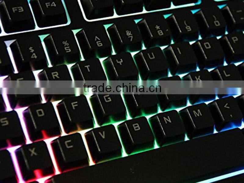 Fashional Rainbow backlit Wired Keyboard and Mouse Combo Set for laptop desktop