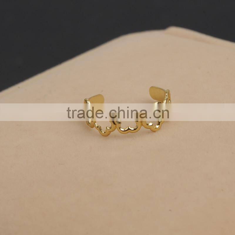 Women's Flower & Heart Shape Adjustable Finger Ring