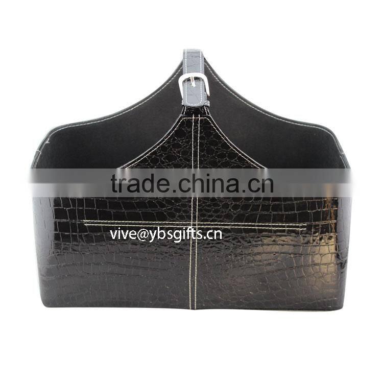 leather gift basket