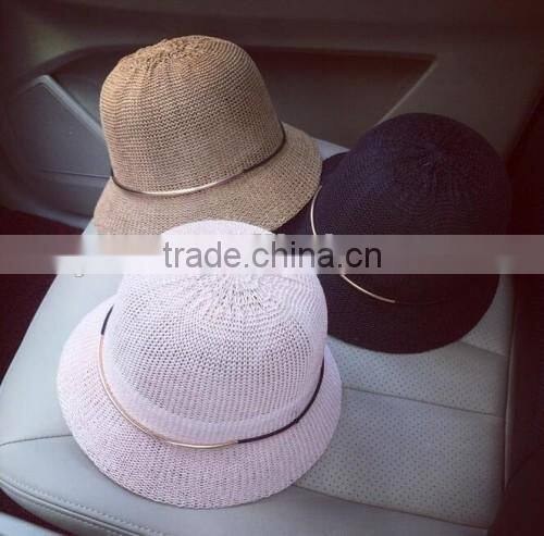 2016 wholesale latest design summer hollow out sun hat Europe market hot sale original straw cowboy hat