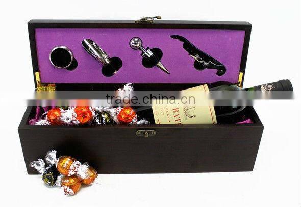 Hot!!! 2014 Made-in-China Black Classic Craft Paper Packaging For Single Wine Bottle(ZDP14-W001)