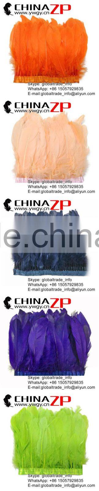 ZPDECOR No.1Feather Supplier in China Goose Feather Size 15-20 cm Beige Feather Trimming Fringe