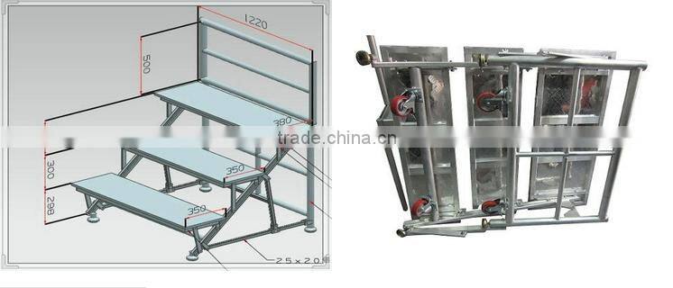 Used with the device portable choral risers stages