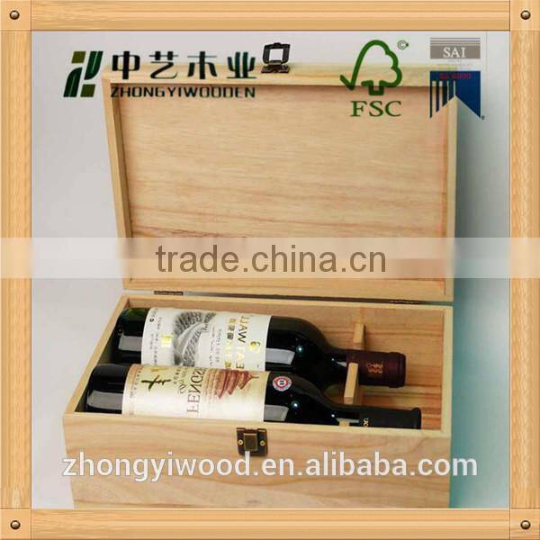 china factory FSC&BSCI sliding lid wooden 750ml wine glass bottle storage gift box for sale