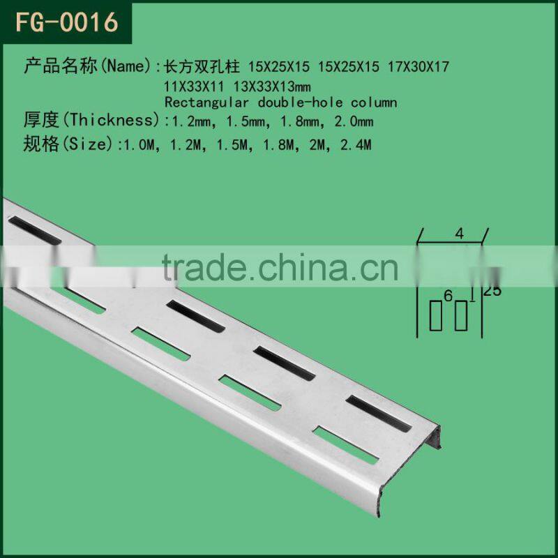 shopfitting chrome metal perforated strut slot u channel