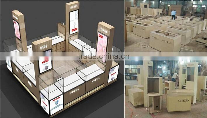 2016 new supply tissot watch kiosk / watch display kiosk in shopping mall