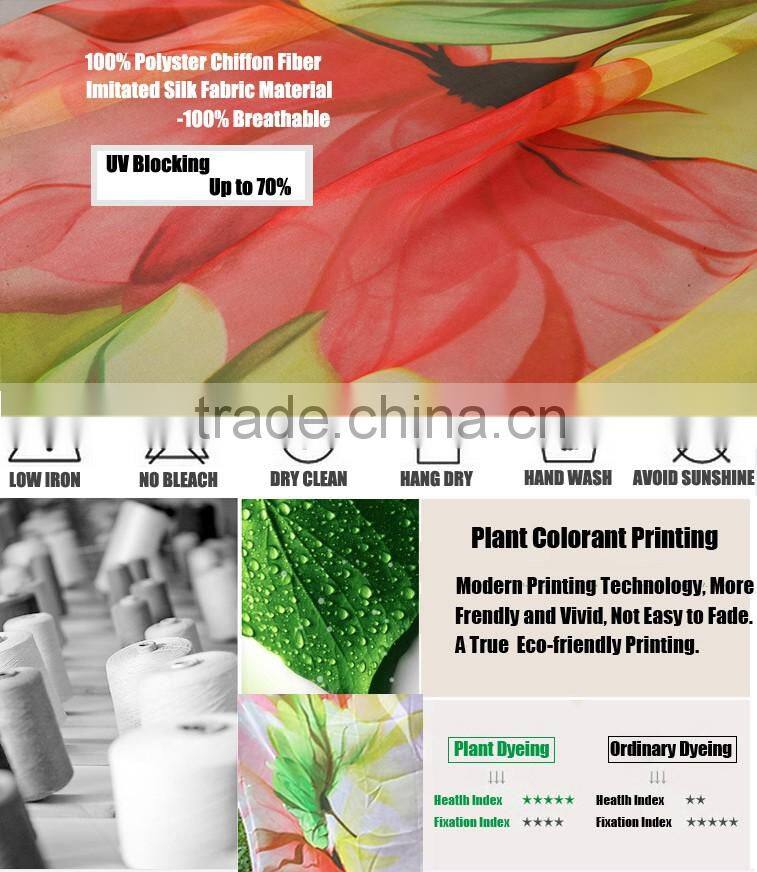 Infinity Chiffon 100% Polyster Silk Imitated Fabric Material Women Girls Scarves and Shawls Wrap With Printed Patterns